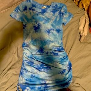 Blue tie-dye dress